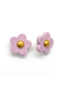 Golden Flower Ceramic Studs